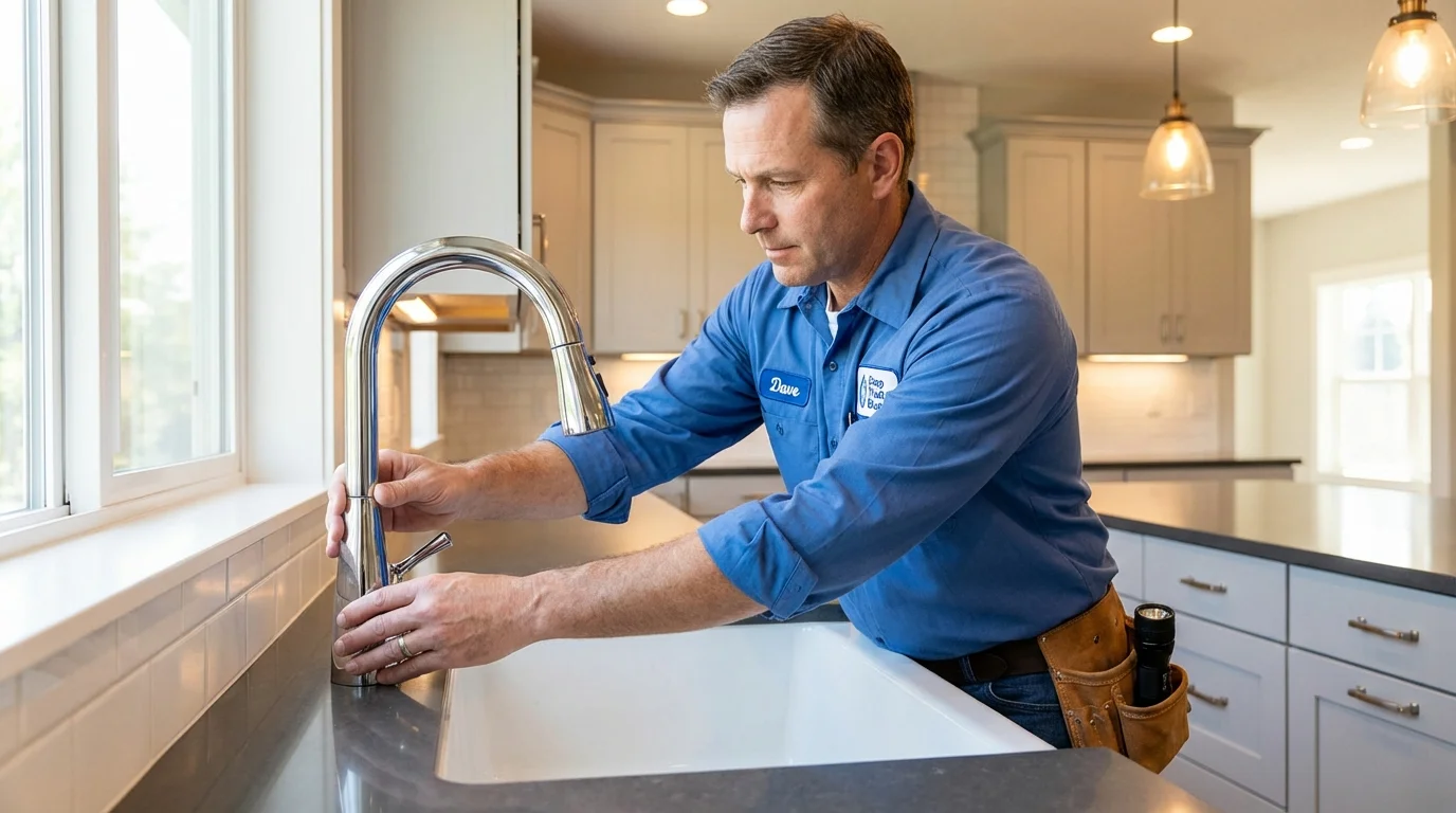 Kitchen faucet installation by Johns Plumbing LLC in Emmaus